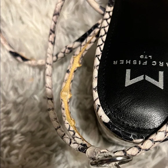 Marc Fisher Black and White Snake Print Heels - Picture 7 of 7